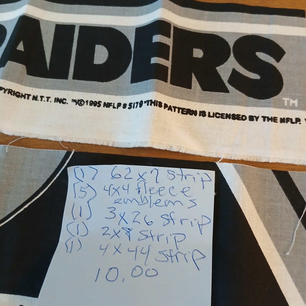 Authentic Raiders Fabric Black and Gray